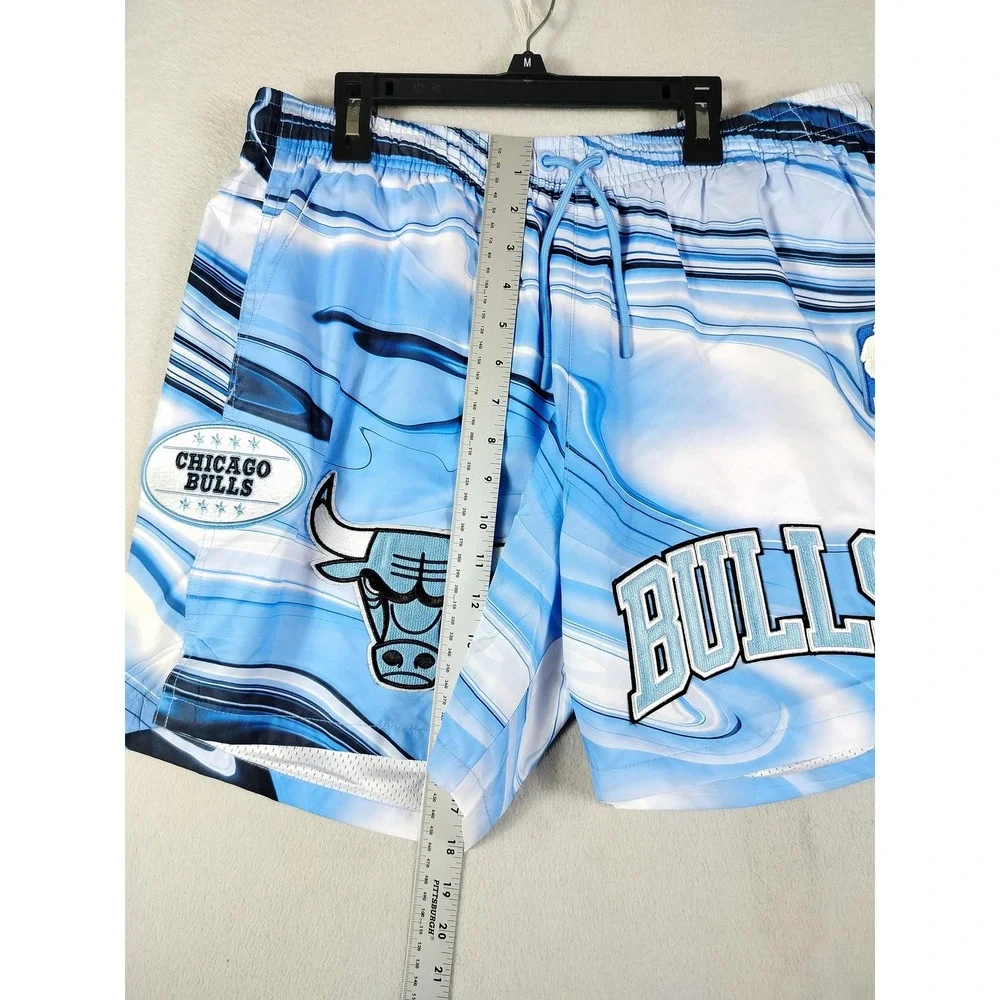 Chicago Bulls Shorts Men's Large Blue NBA Basketball Swim Trunks‎ Pro Standard